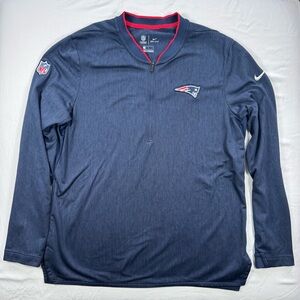 NFL New England Patriots, Navy Blue Long Sleeve Quarter-Zip, EUC, Men’s Large